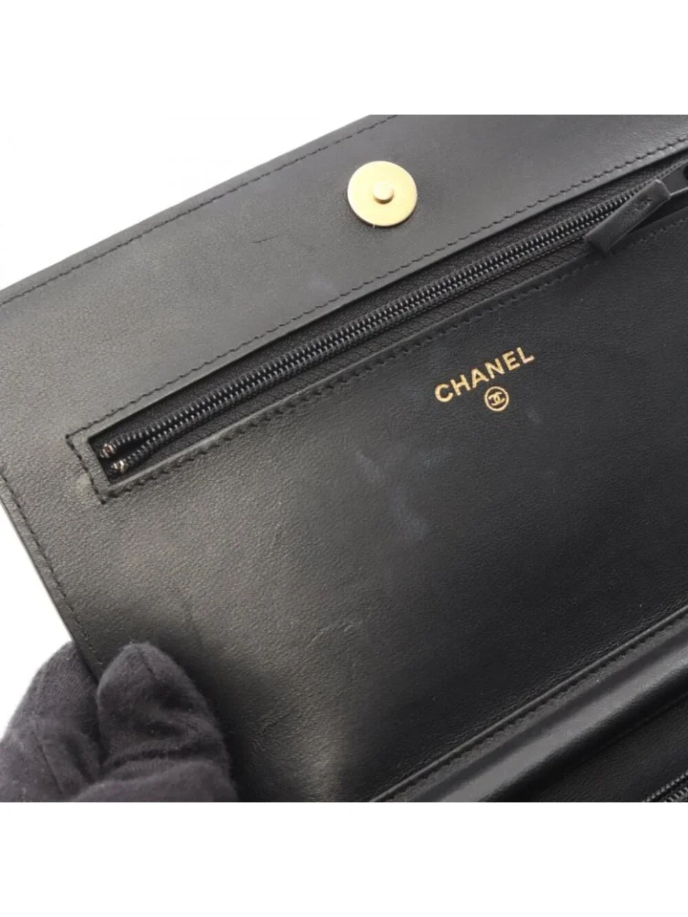 Chanel Shoulder Bag Boy Black Lambskin Boy Chain Wallet